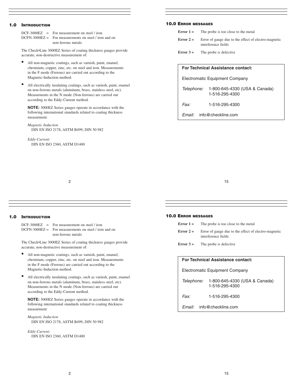 Checkline 3000EZ Series User Manual | Page 2 / 9