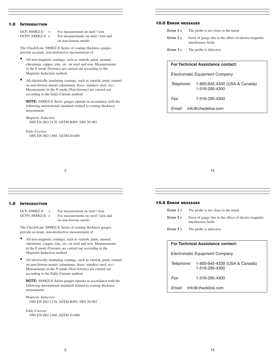 Checkline 3000EZ-E Series User Manual | Page 2 / 9