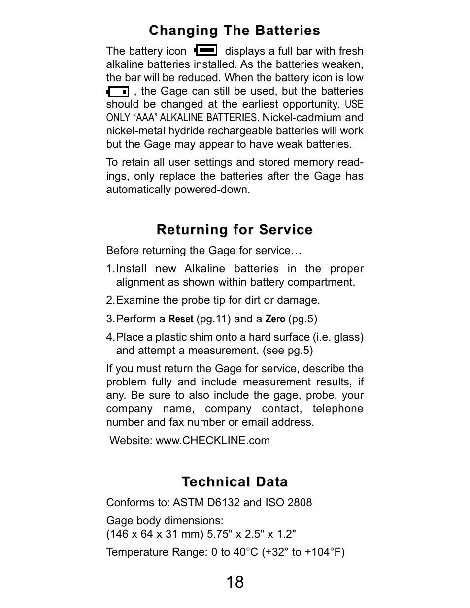 Checkline PT-200 User Manual | Page 18 / 20