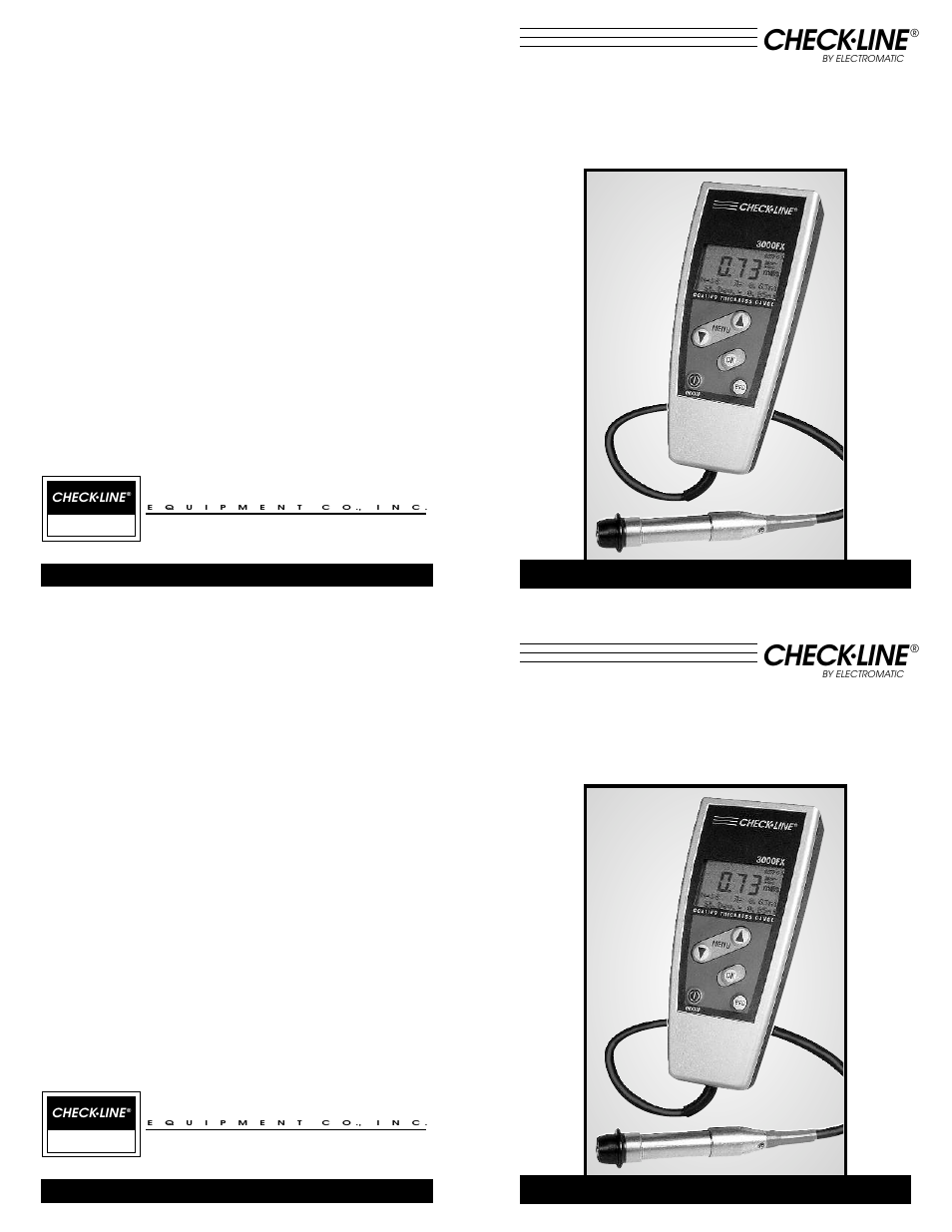 Electromatic, Check, Line | Coating thickness gauges | Checkline 3000FX Series User Manual | Page 15 / 15