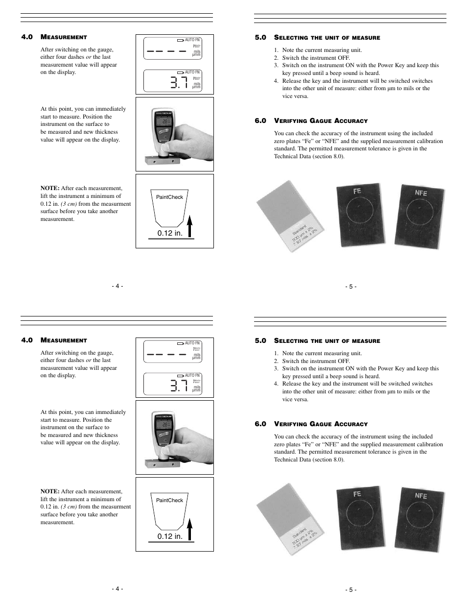 12 in | Checkline PaintCheck User Manual | Page 4 / 5