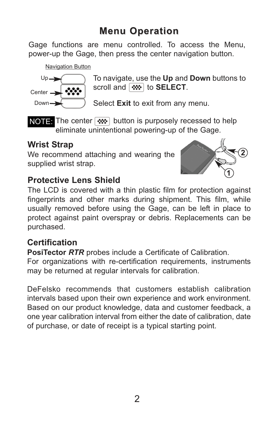 Menu operation | Checkline PT-RTR User Manual | Page 5 / 35