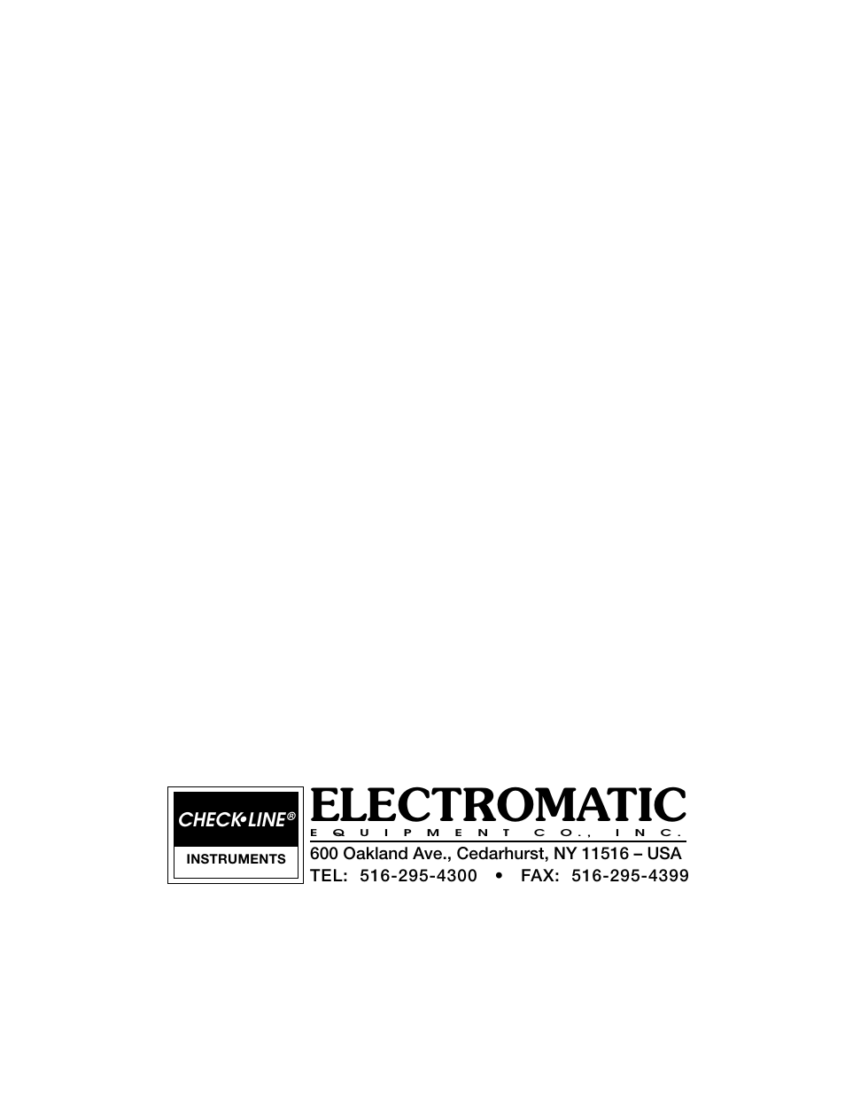 Electromatic | Checkline AD-100 User Manual | Page 10 / 10