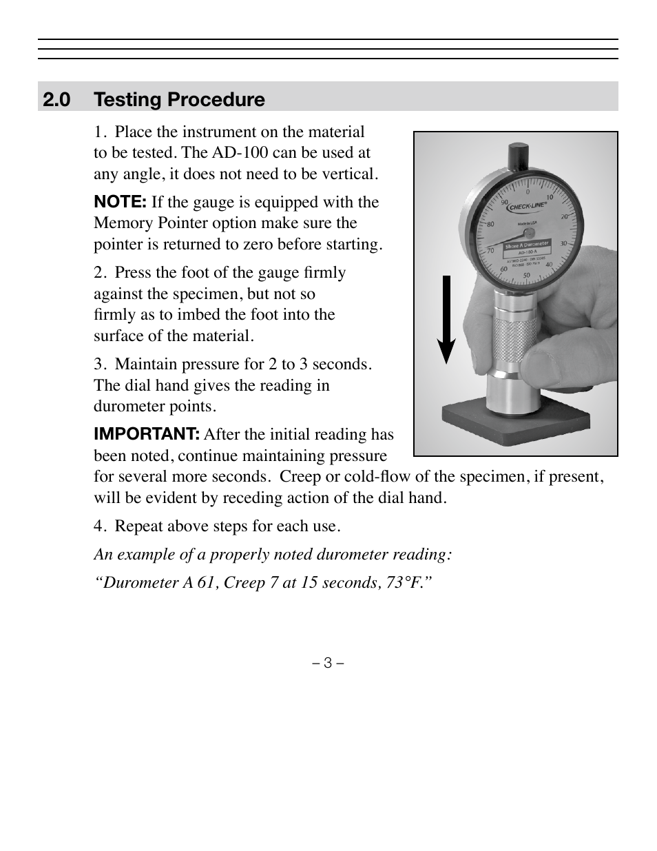 Checkline AD-100 User Manual | Page 4 / 10