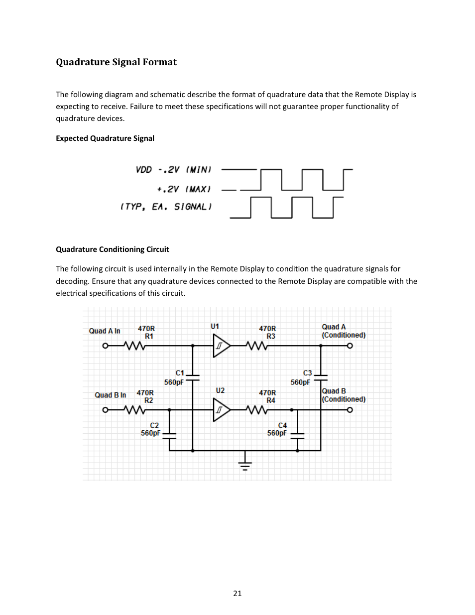 Quadrature signal format | Checkline EMS4 User Manual | Page 21 / 27