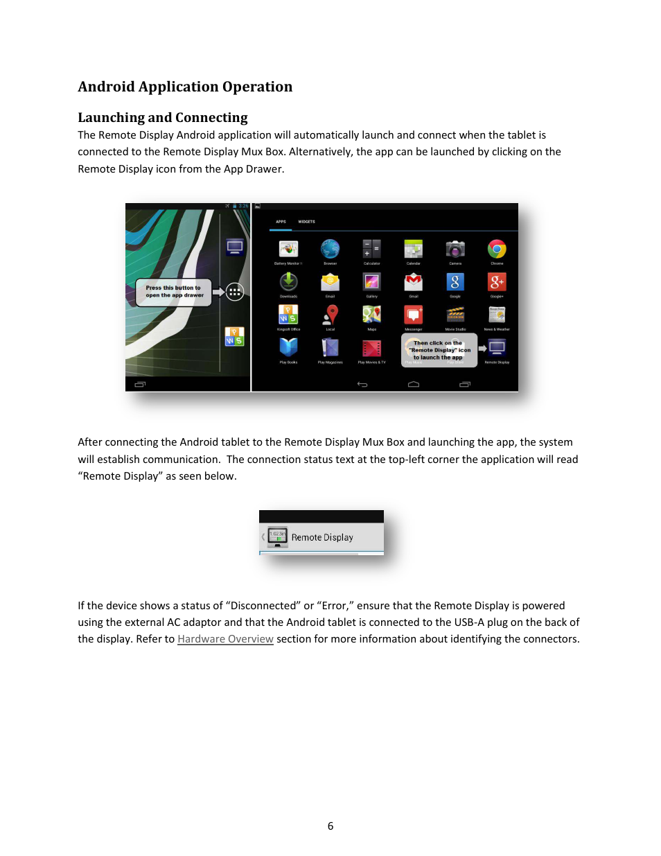 Android application operation, Launching and connecting | Checkline EMS4 User Manual | Page 6 / 27