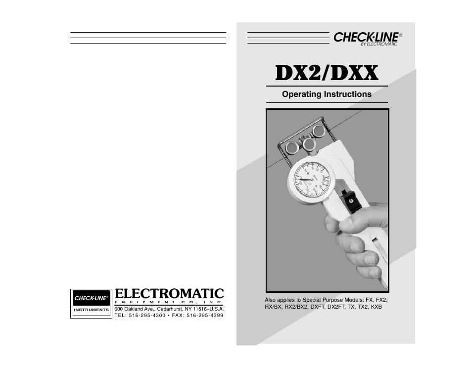 Checkline KXB User Manual | 8 pages