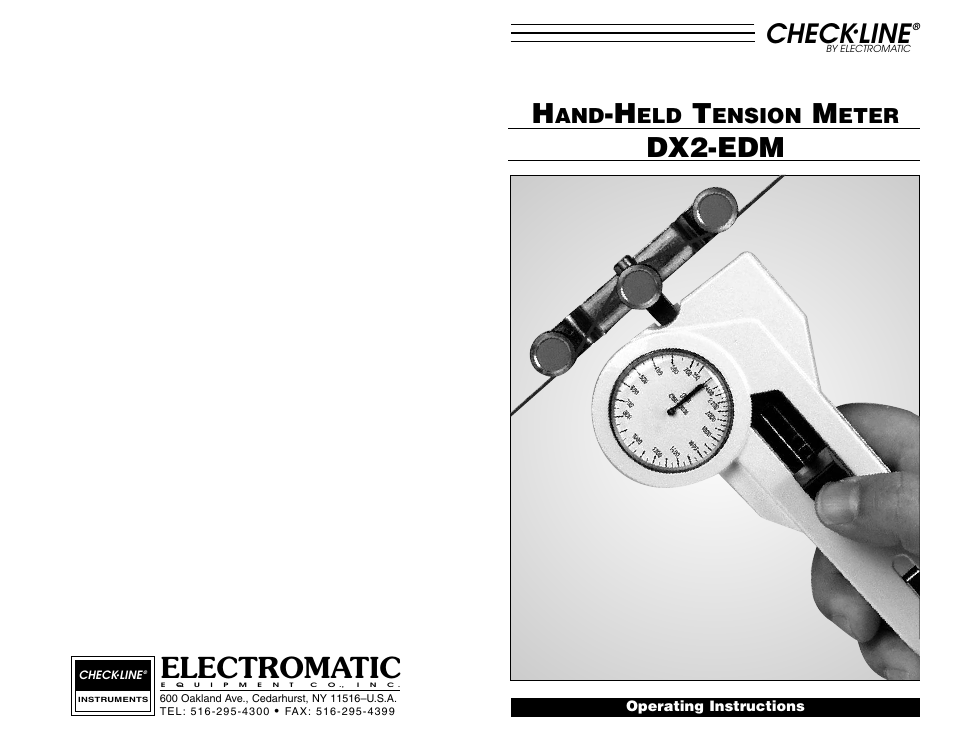 Electromatic, Dx2-edm, Check | Line, Ension, Eter | Checkline EDM User Manual | Page 6 / 6