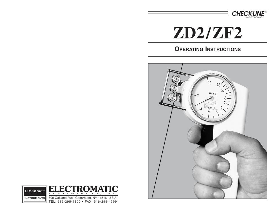 Zd2 / zf2, Electromatic, Check | Line | Checkline ZD2 User Manual | Page 7 / 7