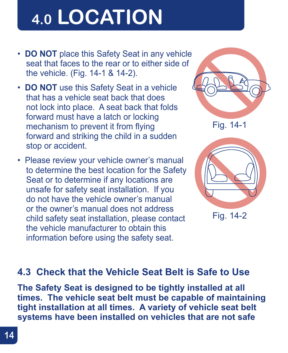 Location | Baby Trend Flex-Loc Infnat Car Seat CSO190AD809 User Manual | Page 14 / 52