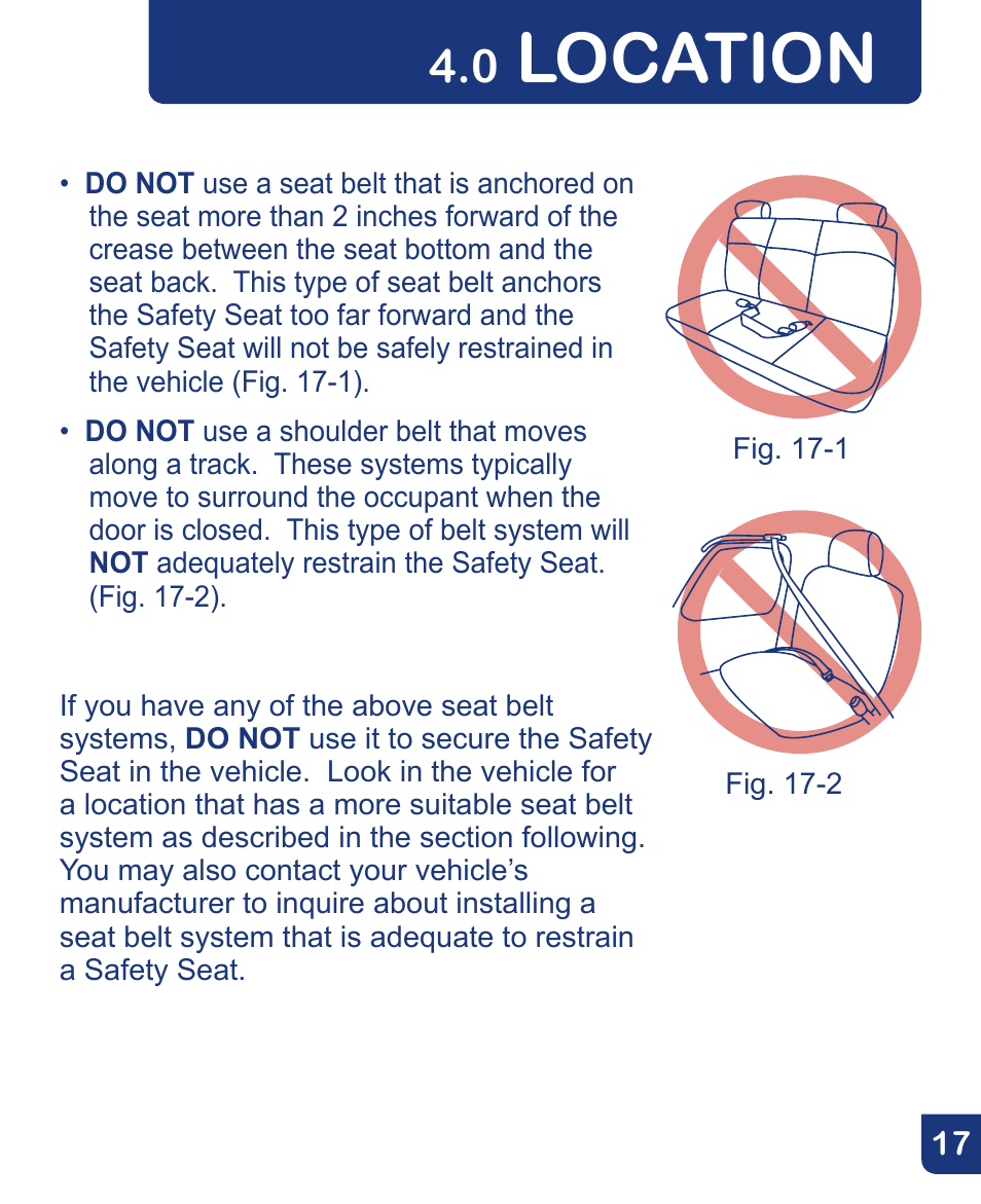 Location | Baby Trend Flex-Loc Infnat Car Seat CSO190AD809 User Manual | Page 17 / 52