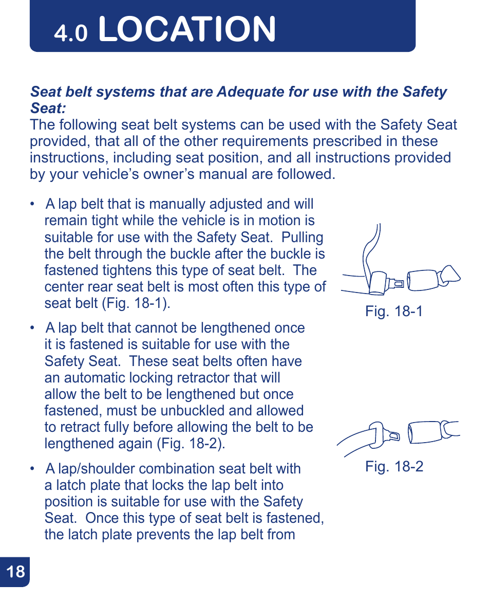 Location | Baby Trend Flex-Loc Infnat Car Seat CSO190AD809 User Manual | Page 18 / 52