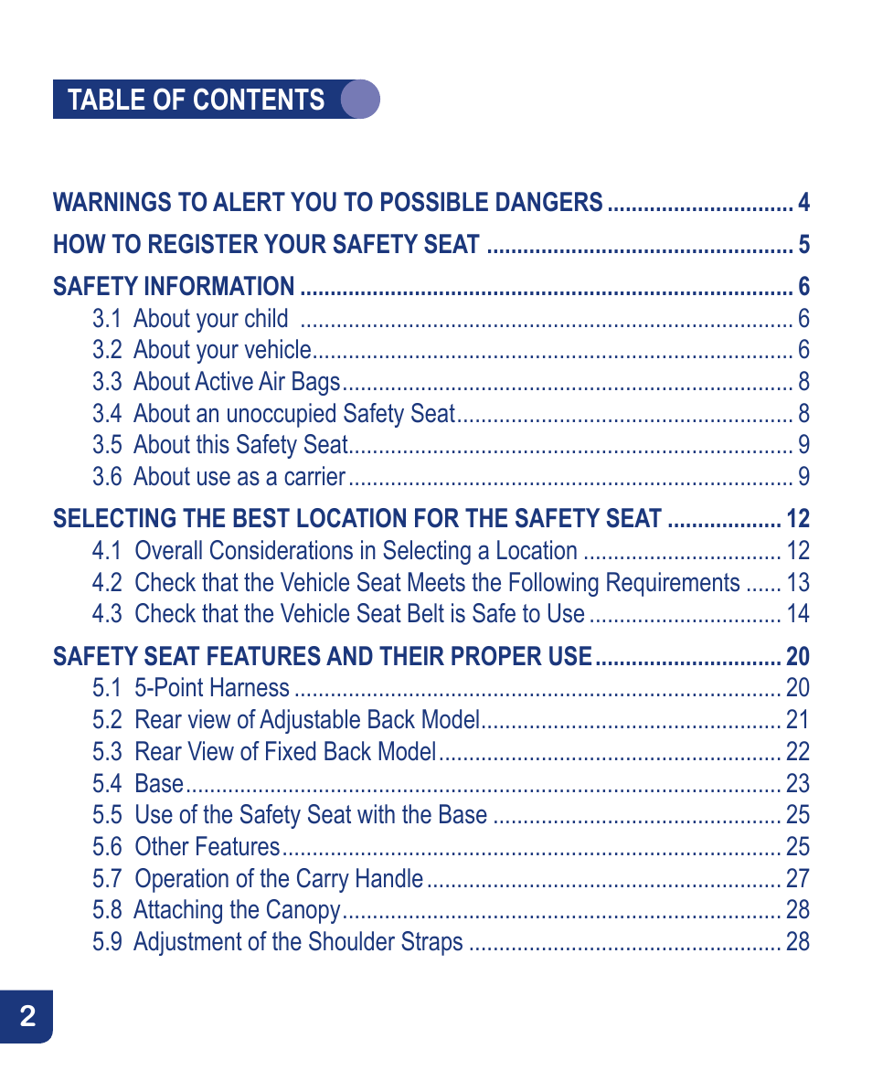 Baby Trend Flex-Loc Infnat Car Seat CSO190AD809 User Manual | Page 2 / 52