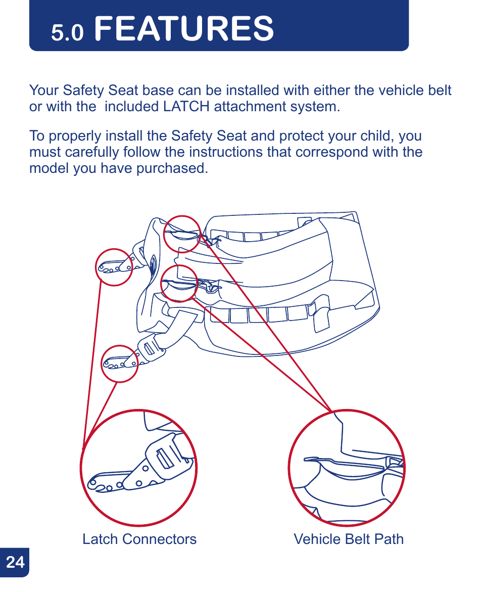 Features | Baby Trend Flex-Loc Infnat Car Seat CSO190AD809 User Manual | Page 24 / 52