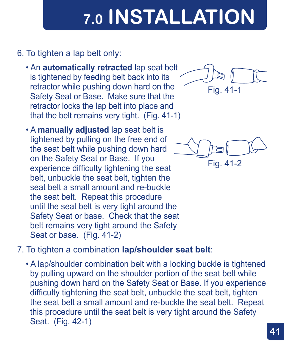 Installation | Baby Trend Flex-Loc Infnat Car Seat CSO190AD809 User Manual | Page 41 / 52