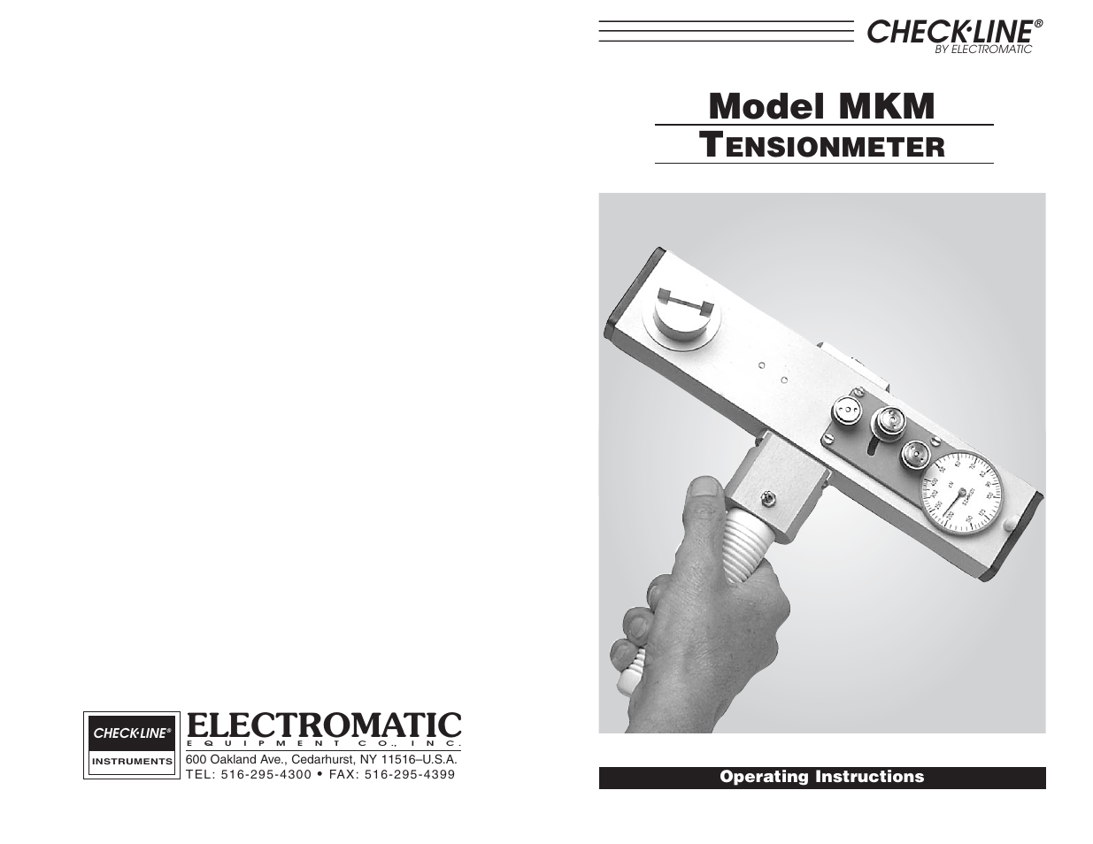Model mkm t, Electromatic, Check | Line, Ensionmeter | Checkline MKM User Manual | Page 5 / 5
