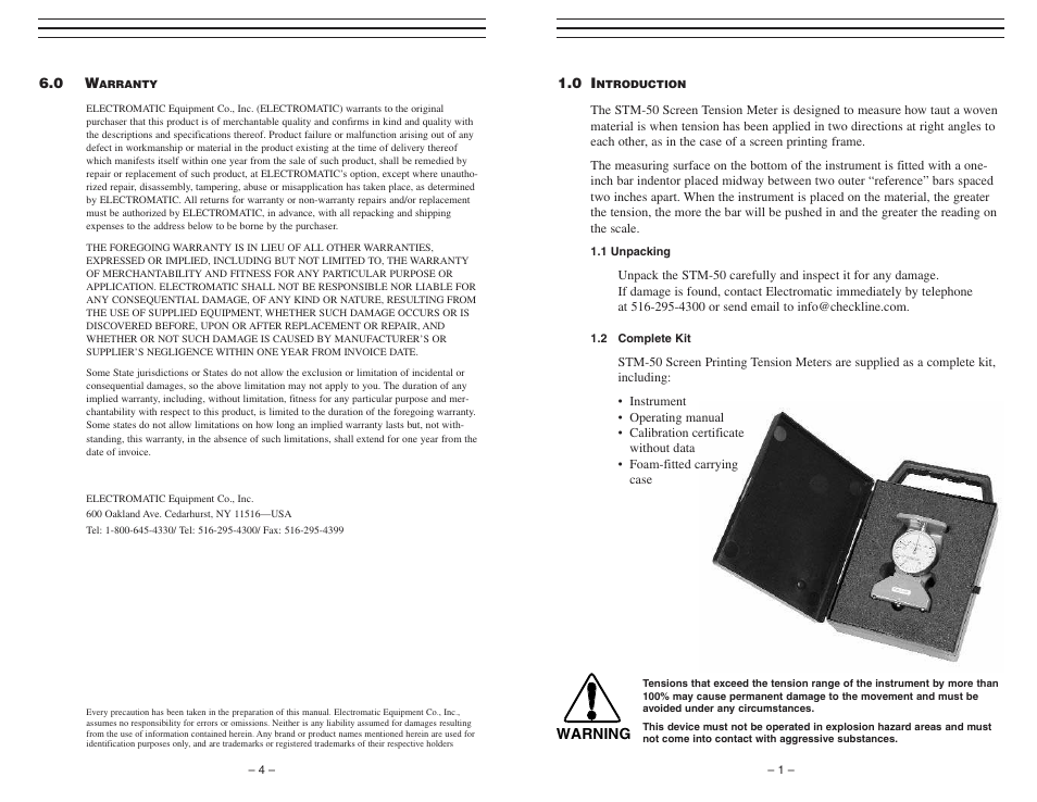 Checkline STM User Manual | 3 pages