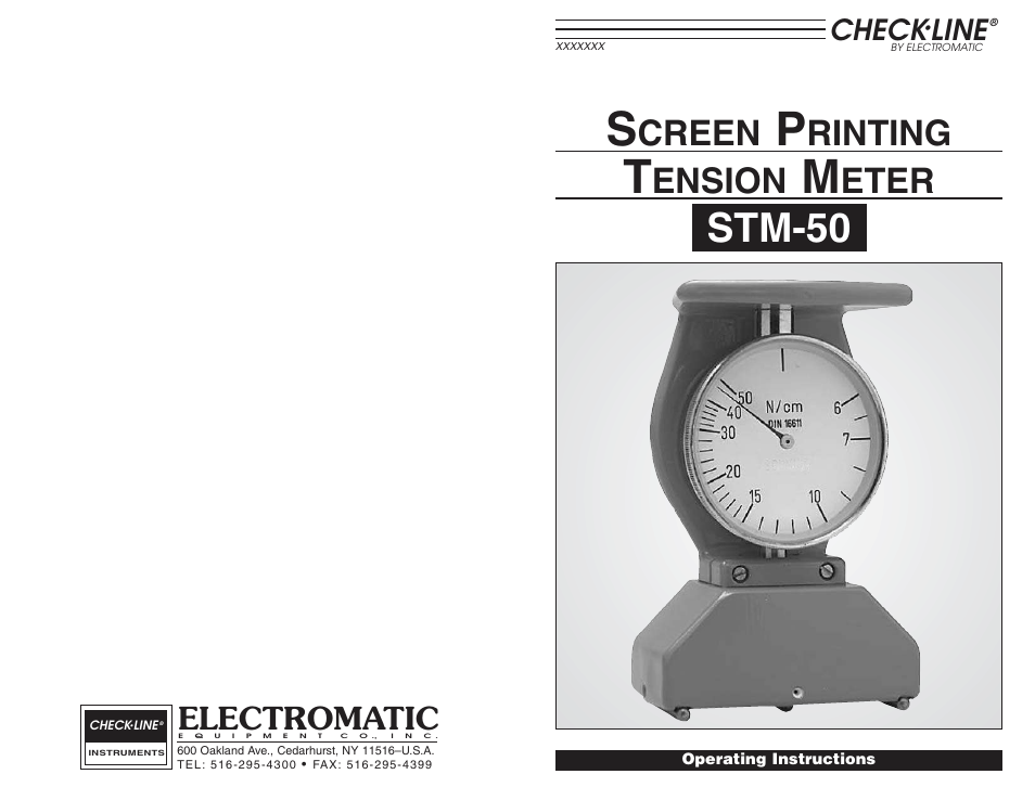 Stm-50, Creen, Rinting | Ension, Eter, Electromatic, Check, Line | Checkline STM User Manual | Page 3 / 3