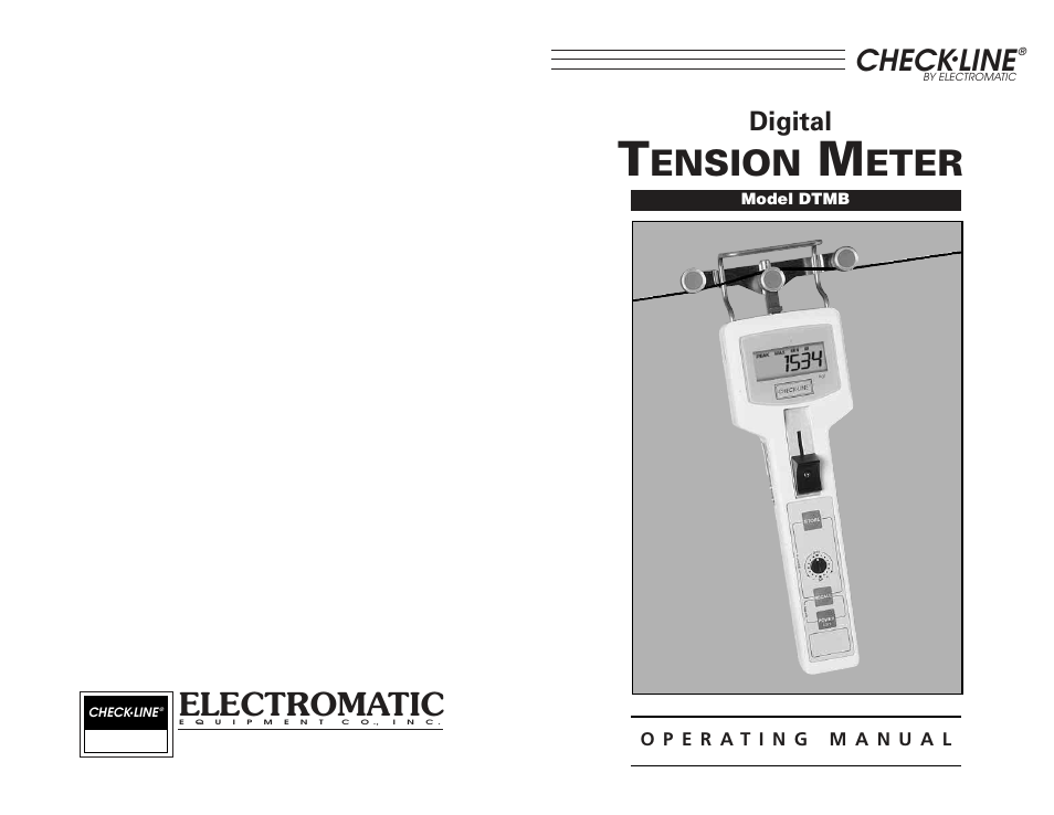 Ension, Eter, Electromatic | Check, Line, Digital | Checkline DTMB User Manual | Page 13 / 13