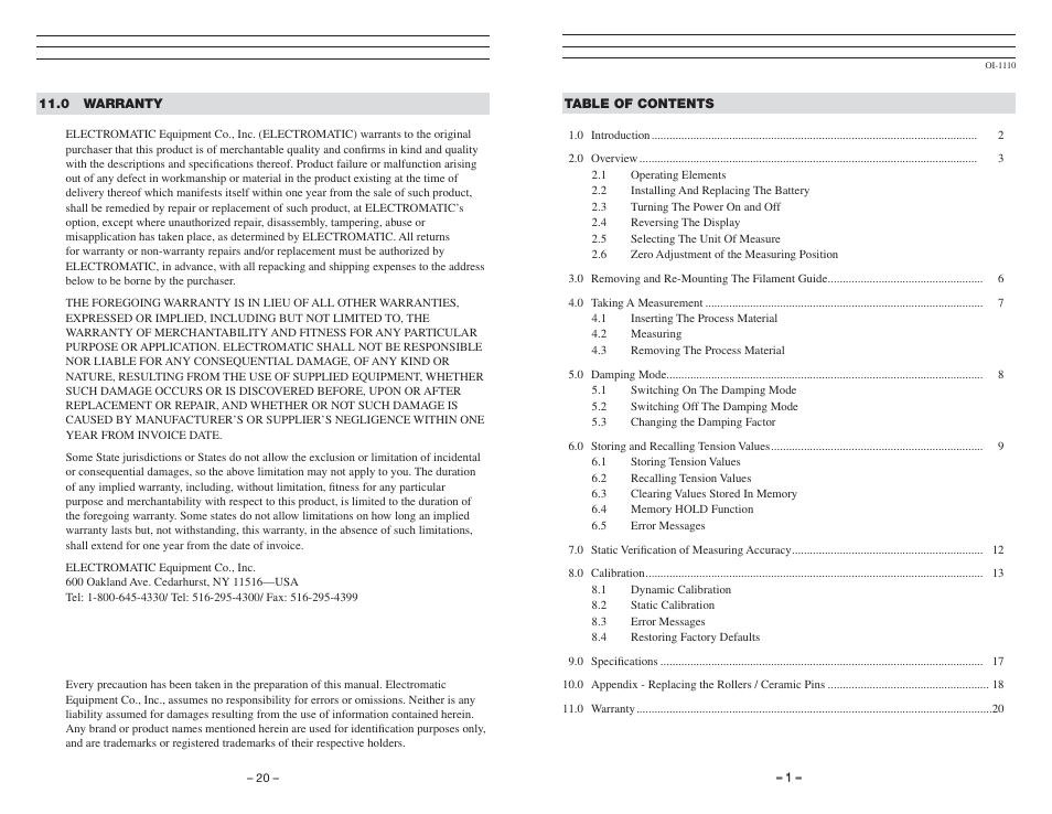 Checkline ETMPB User Manual | 11 pages