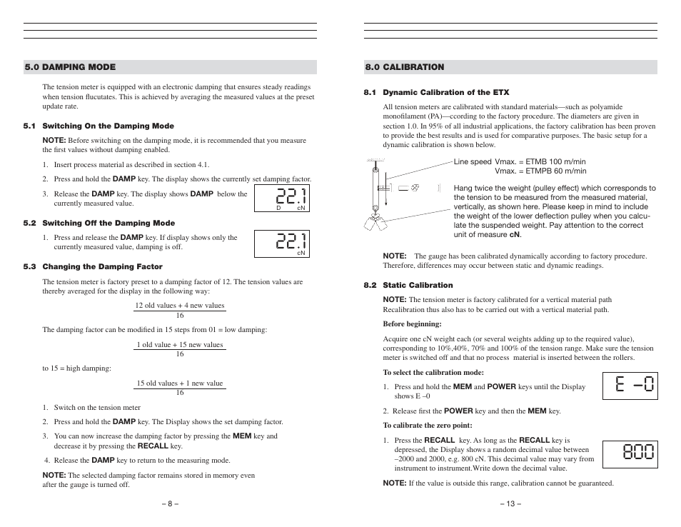 E –0 800 | Checkline ETMPB User Manual | Page 8 / 11