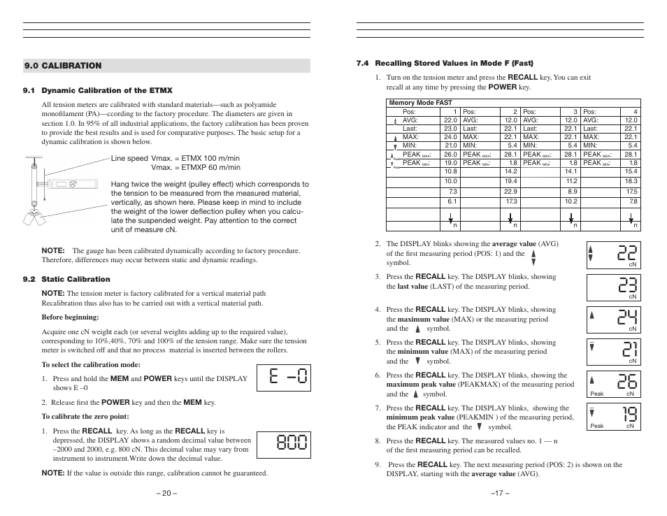 E –0 800 | Checkline ETMPX User Manual | Page 17 / 19