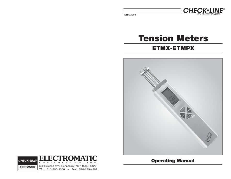 Tension meters, Electromatic, Check•line | Etmx-etmpx | Checkline ETMPX User Manual | Page 19 / 19