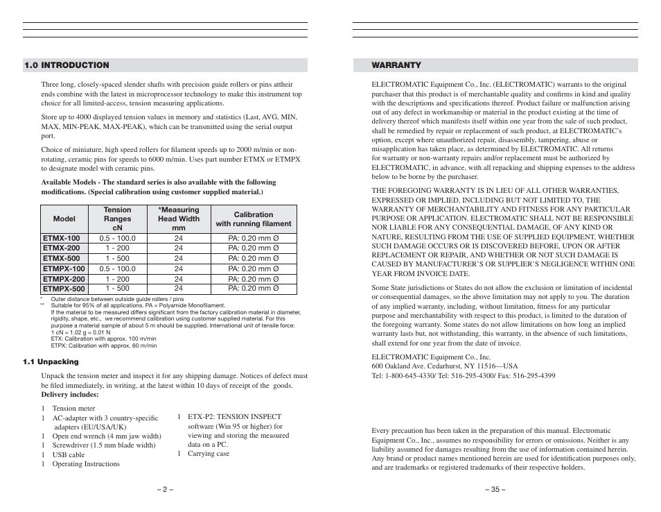 Checkline ETMPX User Manual | Page 2 / 19