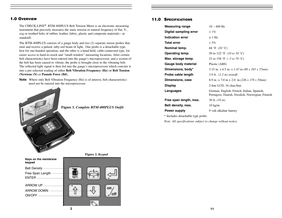 Checkline BTM-400PLUS User Manual | Page 2 / 7