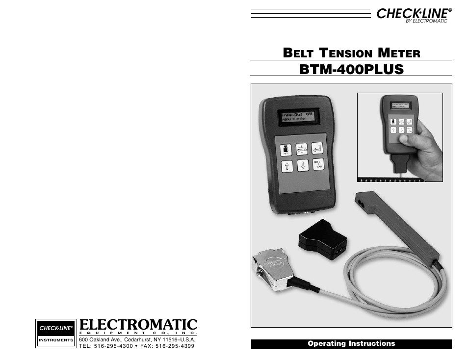 Electromatic, Btm-400plus, Check | Line, Ension, Eter | Checkline BTM-400PLUS User Manual | Page 7 / 7