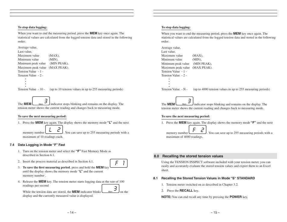L฀฀฀฀฀฀฀฀2, F฀฀฀฀฀฀฀1, F฀฀฀฀฀฀฀฀2 | Checkline KXE User Manual | Page 14 / 15