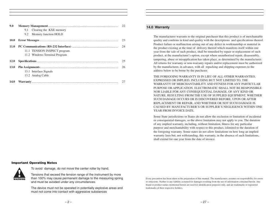 Checkline KXE User Manual | Page 2 / 15