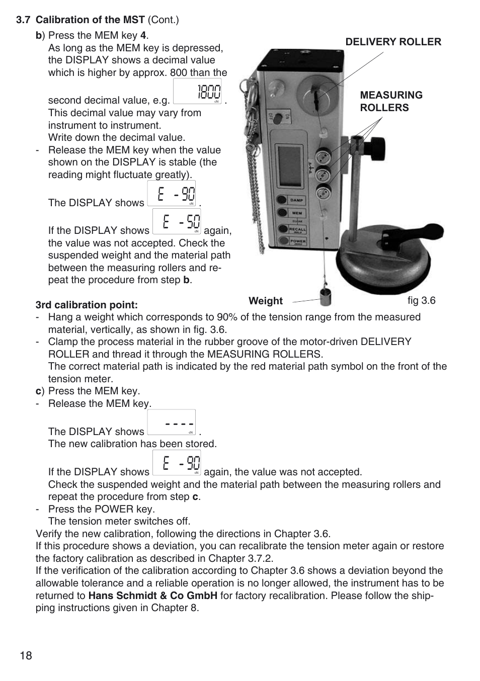 E - 90, E - 50 | Checkline MST User Manual | Page 18 / 24