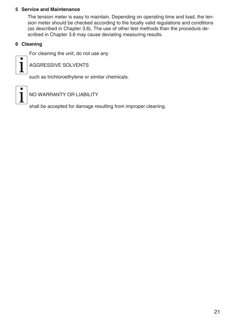 5 service and maintenance, 6 cleaning | Checkline MST User Manual | Page 21 / 24