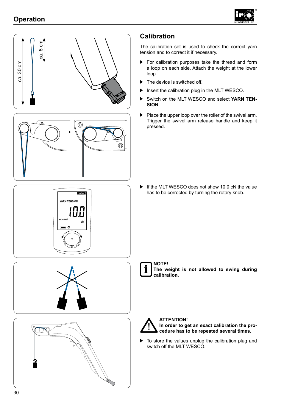 Calibration, Operation calibration | Checkline MLT User Manual | Page 14 / 18