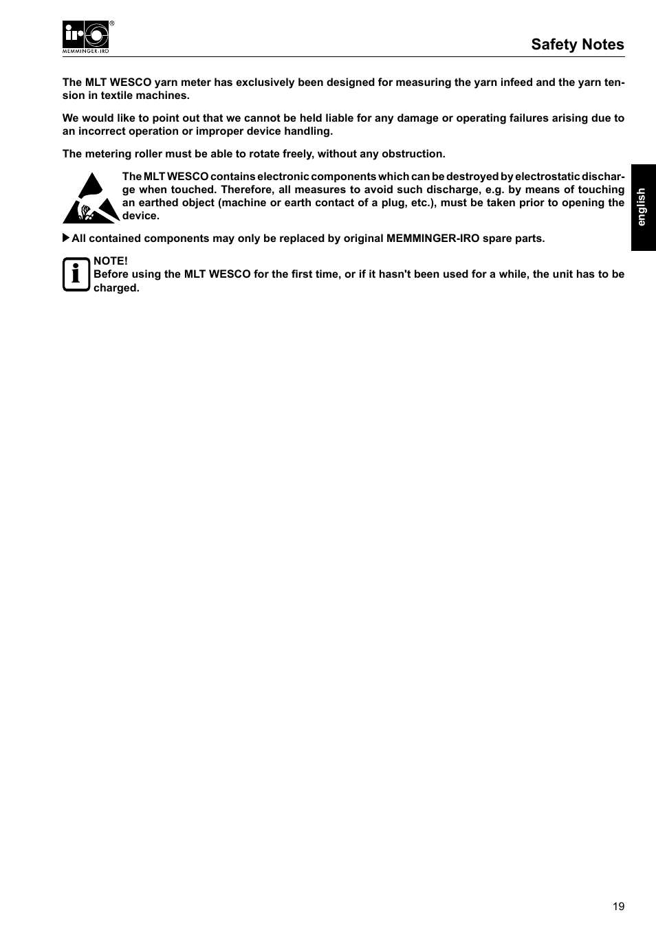 Safety notes | Checkline MLT User Manual | Page 3 / 18