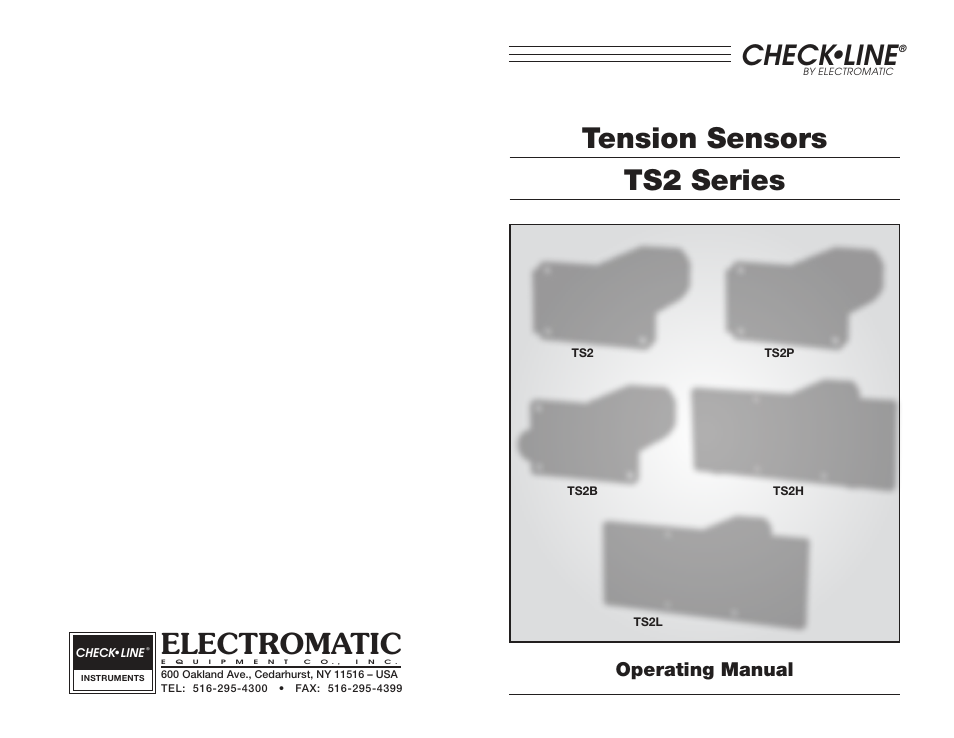 Tension sensors ts2 series, Electromatic, Check•line | Operating manual | Checkline TS2P User Manual | Page 8 / 8