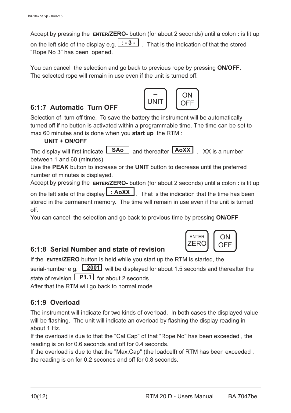 Checkline RTM 20D User Manual | Page 11 / 13
