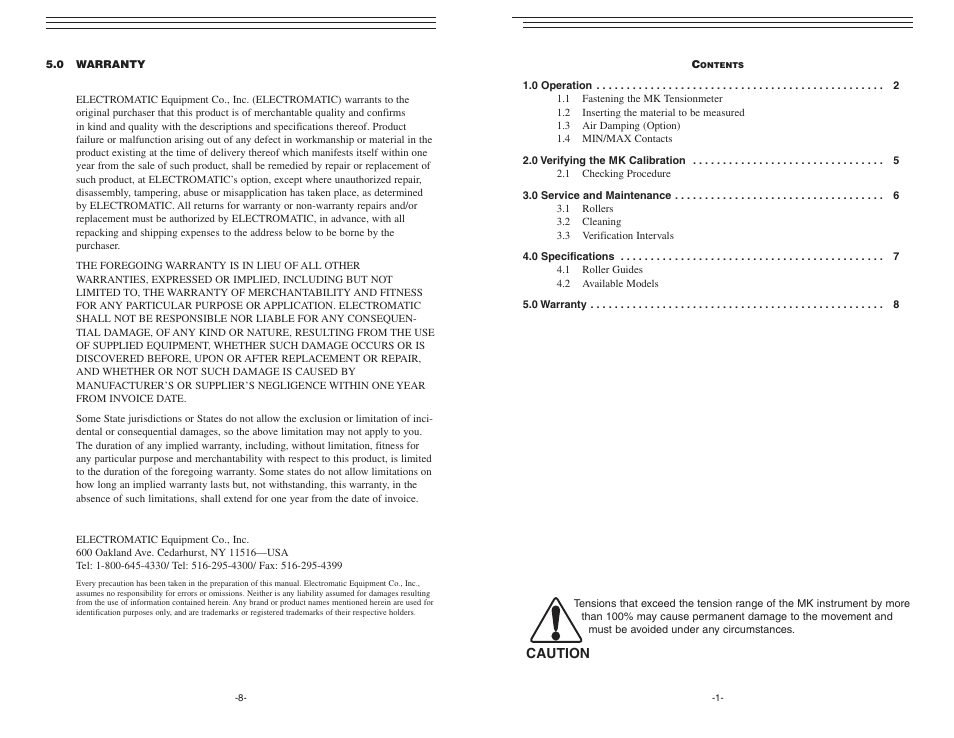 Checkline MK User Manual | 5 pages