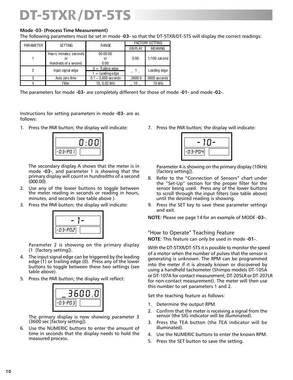 How to operate” teaching feature | Checkline DT-5TS User Manual | Page 10 / 20