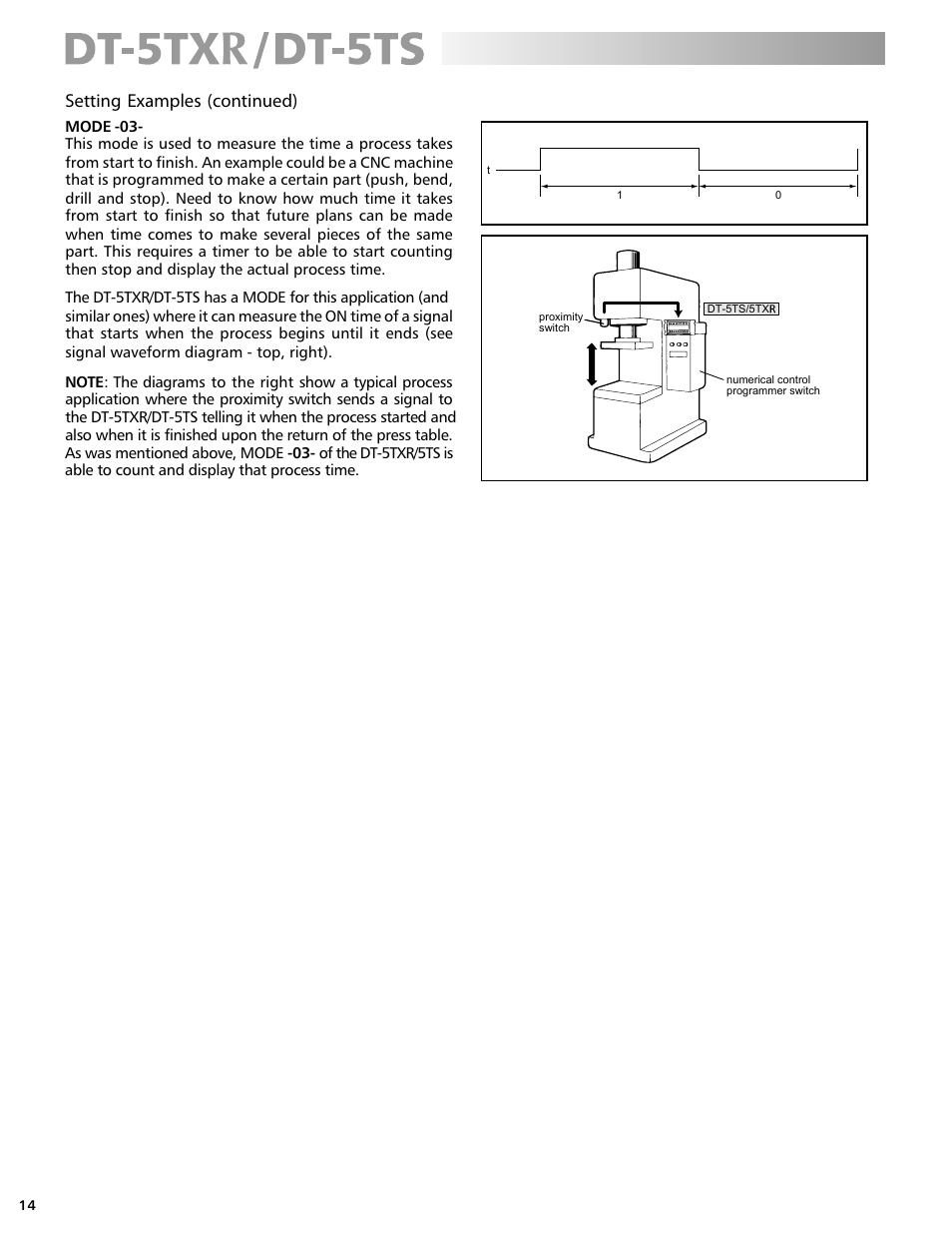 Setting examples (continued) | Checkline DT-5TS User Manual | Page 14 / 20