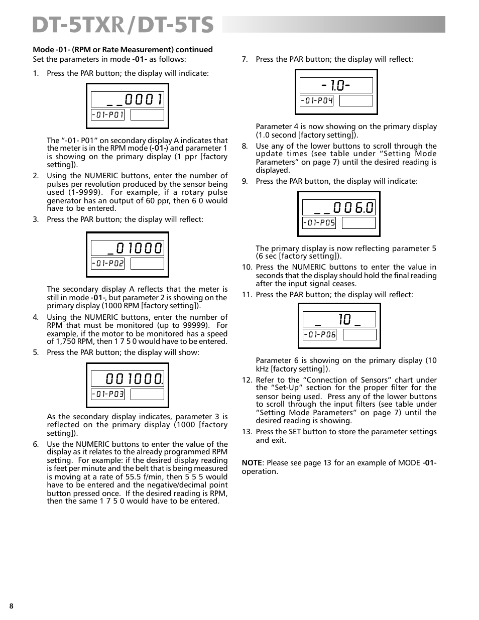 Checkline DT-5TS User Manual | Page 8 / 20