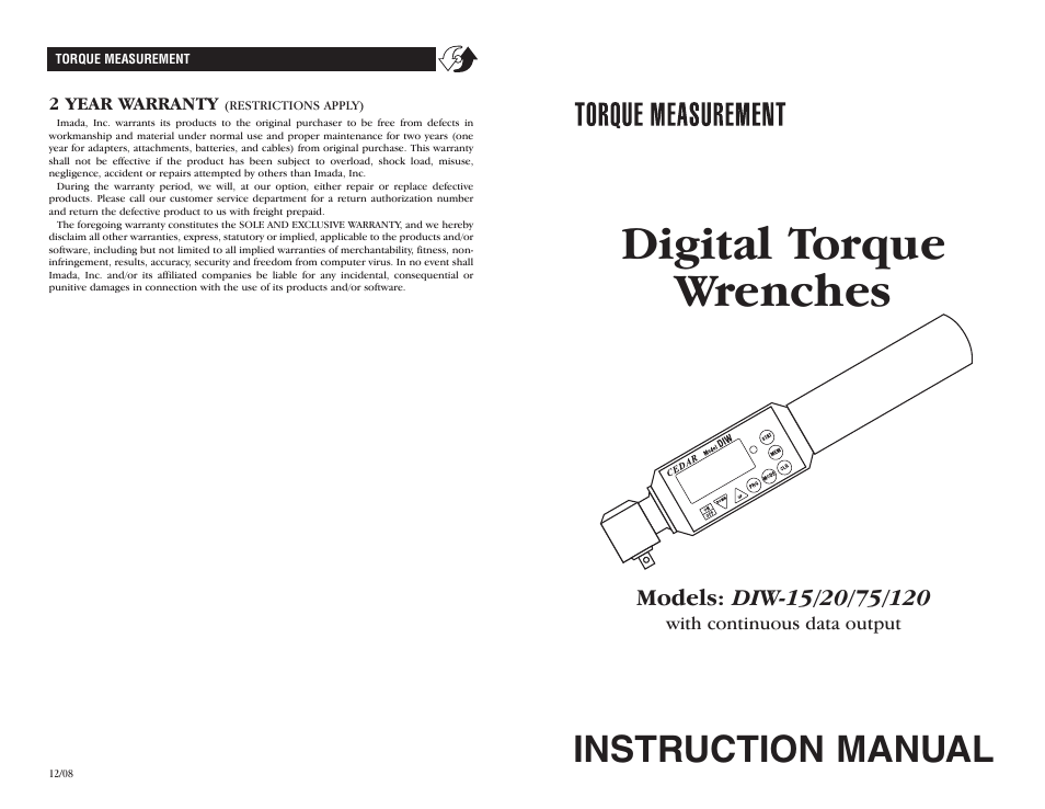 Checkline DIW User Manual | 6 pages