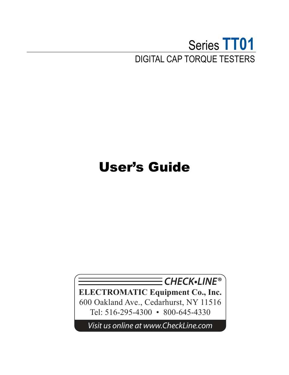 Checkline CAP-TT01 User Manual | 28 pages