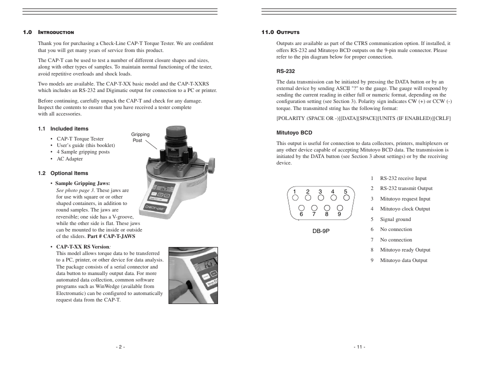 Checkline CAP-T User Manual | Page 2 / 7