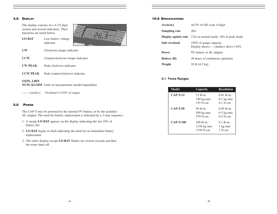 Checkline CAP-T User Manual | Page 4 / 7