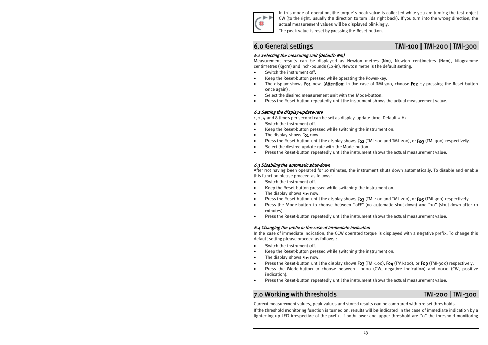 Checkline TMI-300 User Manual | Page 15 / 56