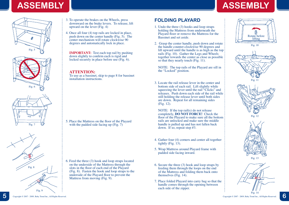 Assembly, Folding playard | Baby Trend Mini Playard PY90973 User Manual | Page 4 / 8