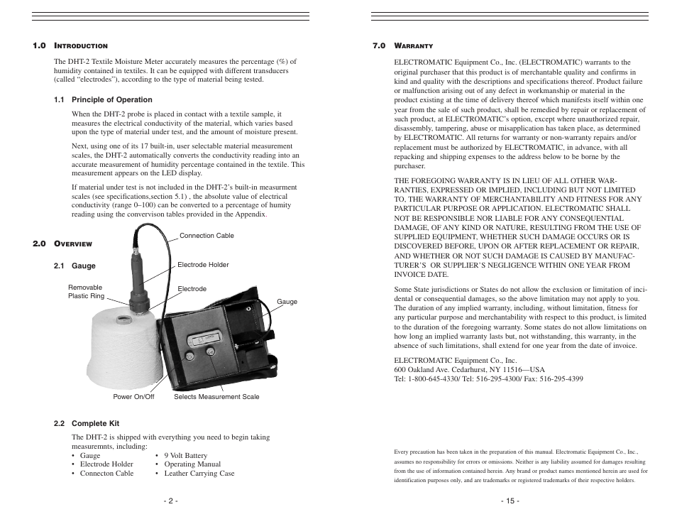 Checkline DHT-2 User Manual | Page 2 / 9