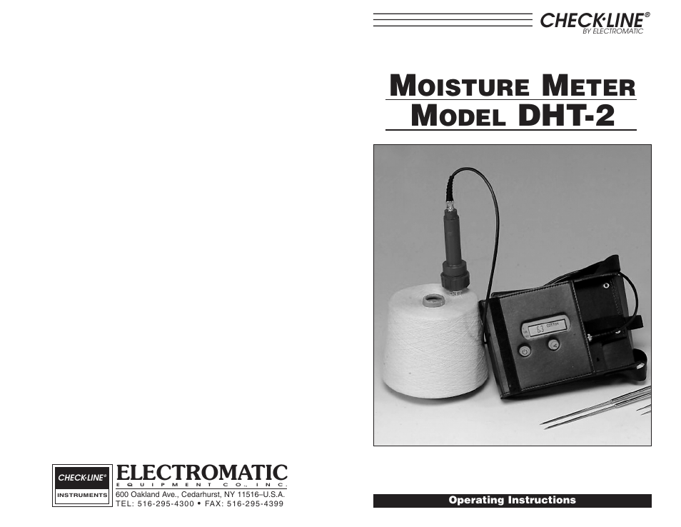Dht-2, Oisture, Eter | Odel, Electromatic, Check, Line | Checkline DHT-2 User Manual | Page 9 / 9